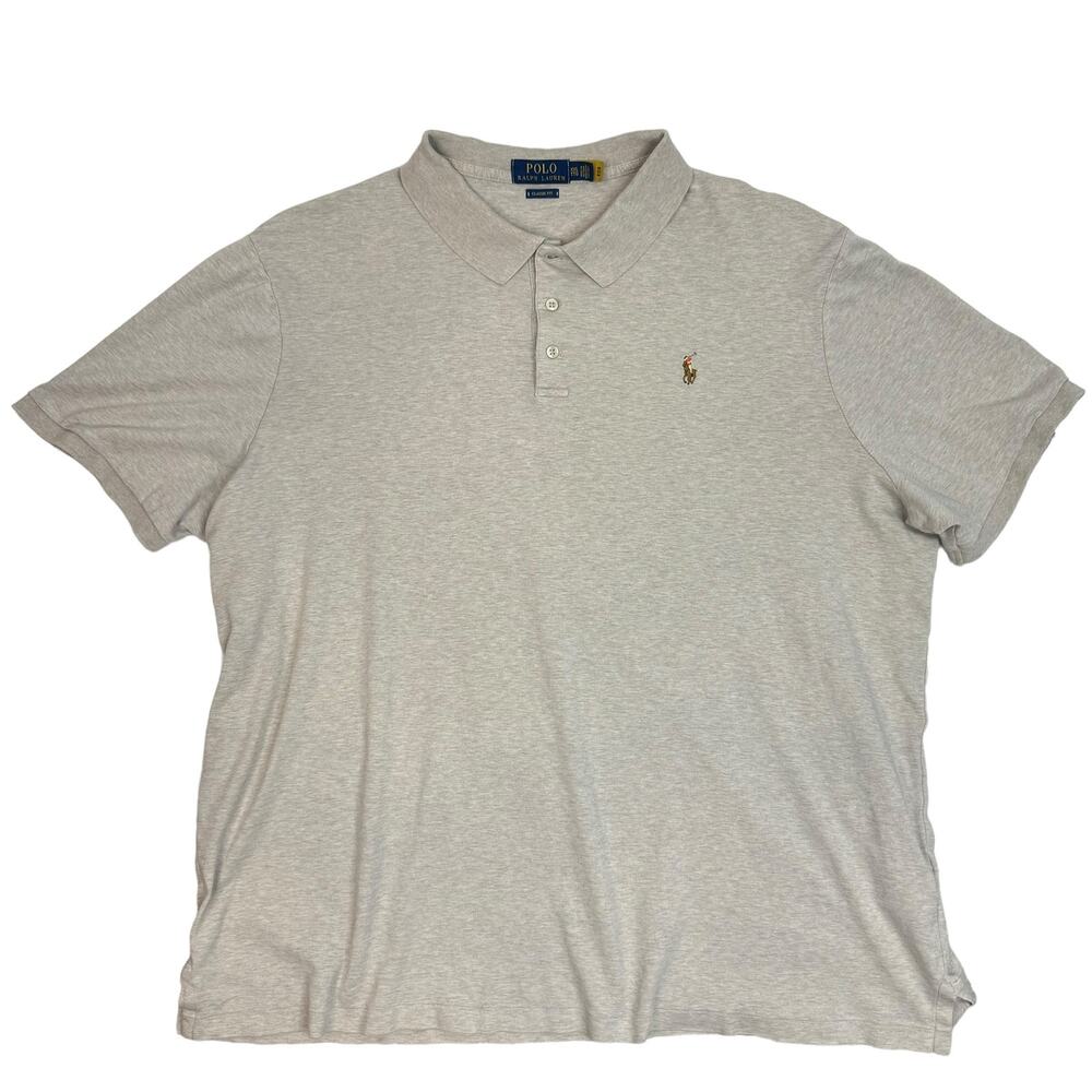 Polo Ralph Lauren Soft Cotton Short Sleeve Polo Shirt Classic Fit Beige Tan XXL